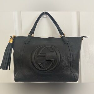 Gucci Soho 2-Way Black Pebble Leather Tote